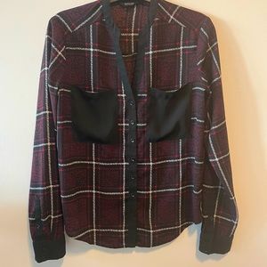 RW&Co Plaid Blouse